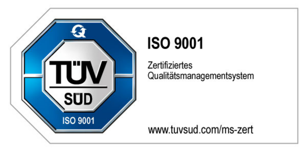 Rezertifiziert: ISO 9001:2015, gültig bis 2029
